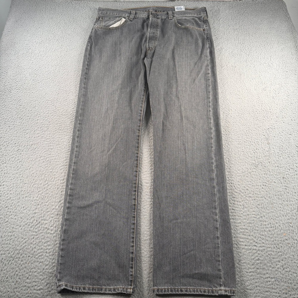 Levis 501 Jeans  Mens 38x33 Gray Straight Leg Denim Button Fly Skater Grunge
